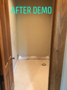 A bathroom after demolition and clean-out services by Junk Removal and More LLC in Columbus, OH.