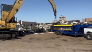 Before and after a basement cleanout service by Intergalactic Junk Removal in Phoenix, AZ, showing a tidy space.