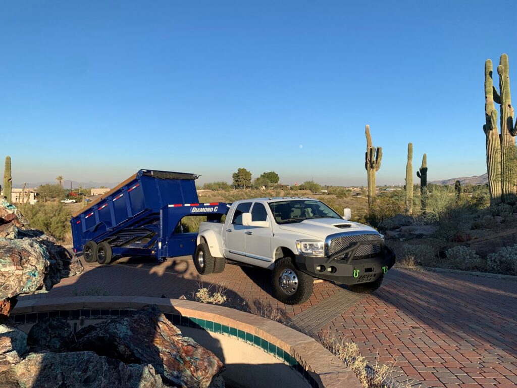 Before and after a large outdoor junk and debris removal by Intergalactic Junk Removal in Phoenix, AZ.