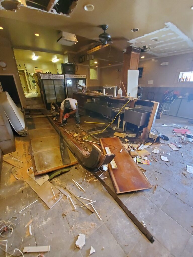 Space Erasers Junk Removal performing a commercial cleanout and demolition job in Philadelphia, PA