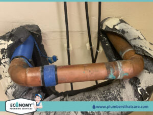 Insulated copper pipes showing plumbing repair work by Economy Plumbing Services in Austin, TX