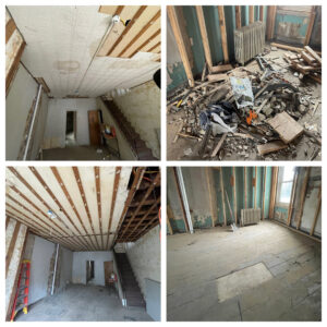 Before and after photos of demolition debris removal by Kay's Brothers Junk Removal in Philadelphia, PA.