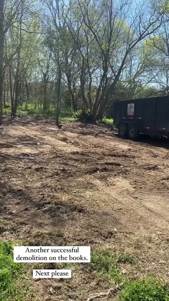 A trailer filled with demolition debris after a successful job by Right On Time Junk Removal in Houston, TX.