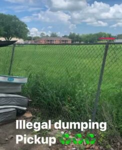 Mattresses from an illegal dumping site awaiting pickup by Clear Your Junk - Pearland in Houston, TX.