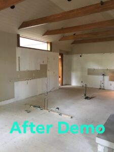 A kitchen after demolition and clean-out services by Junk Removal and More LLC in Columbus, OH.