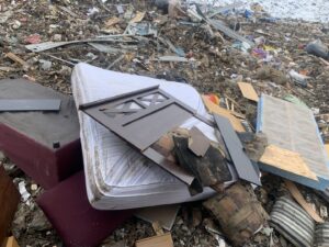 A large pile of mattresses and furniture at a junk disposal site after removal by We Haul It Cleaning Service LLC in Canal Winchester, OH.