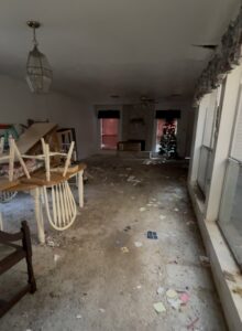 A messy room requiring a full property cleanout service by Clutch City Junk Removal in Tomball, TX.