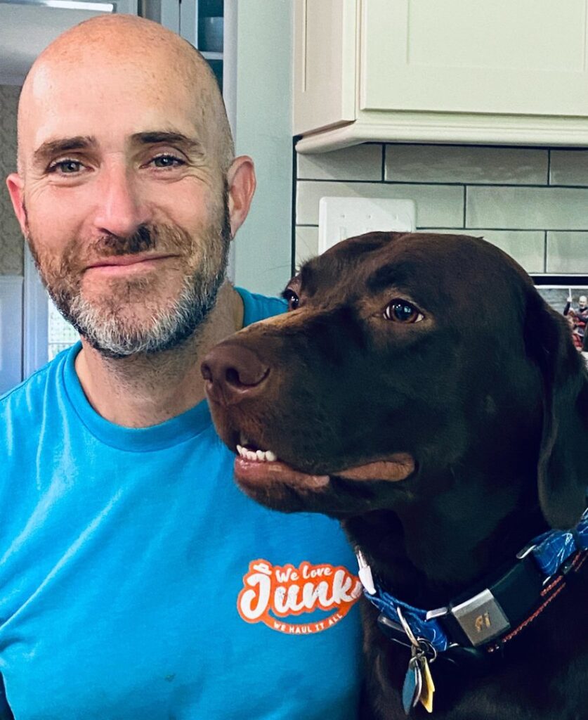 A We Love Junk truck loaded with metal items and various junk after a removal job in Philadelphia, PA.
