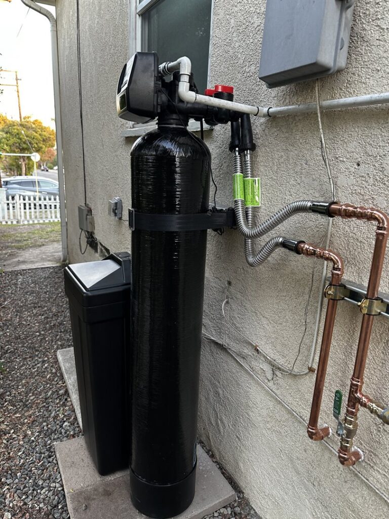 A whole-house water filtration system installation with copper piping by JG Water Heaters, Filtration and Plumbing in San Diego, CA