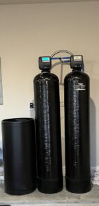 A whole-house water filtration and softener system installed by The Bearded Plumber in San Antonio, TX.